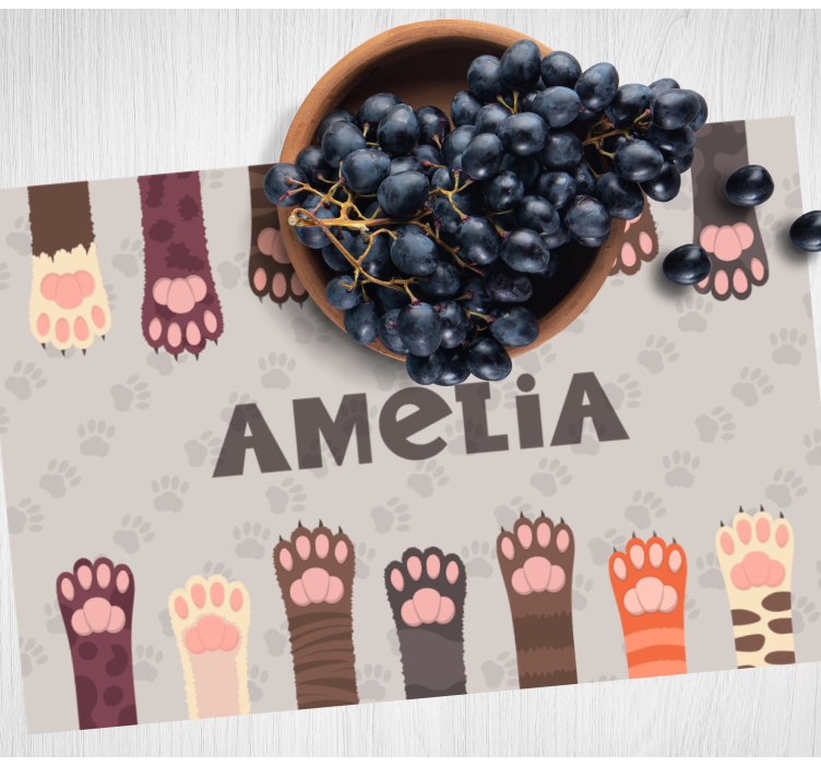 Multicolored cats paws Personalised placemats - TenStickers