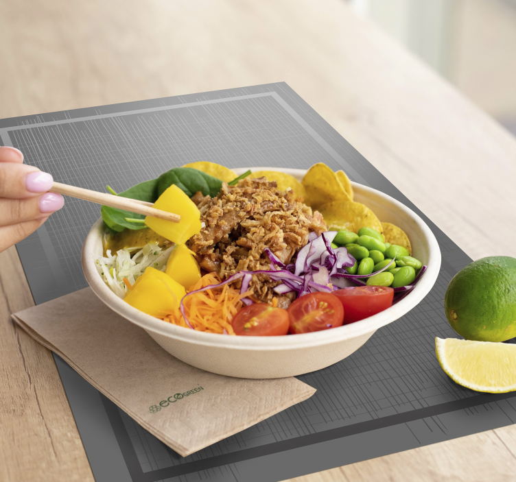 Gray stripes elegant placemats - TenStickers