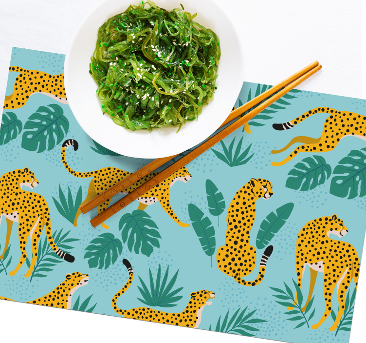 Leopards Safari original placemats - TenStickers