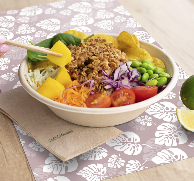 Monstera plant floral placemats - TenStickers