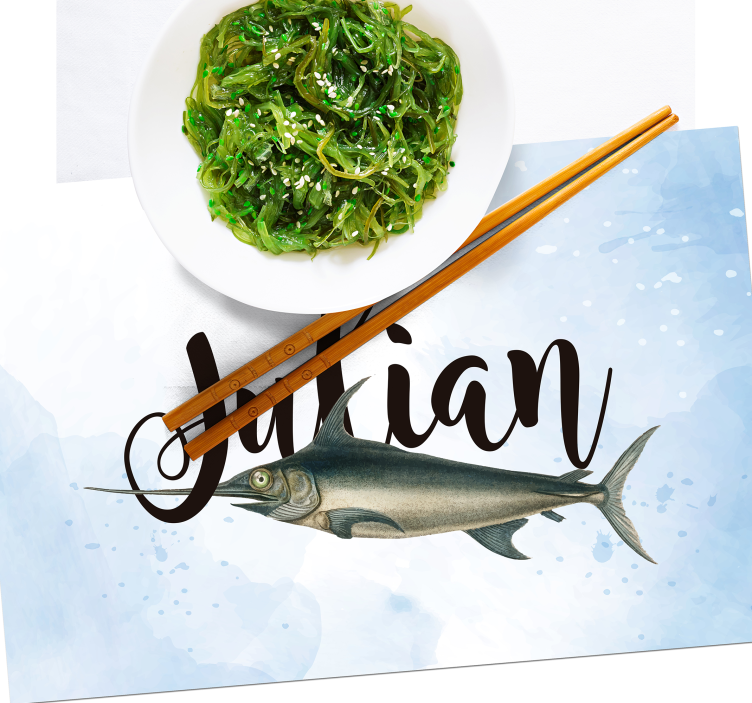 Swordfish with name fish placemats - TenStickers