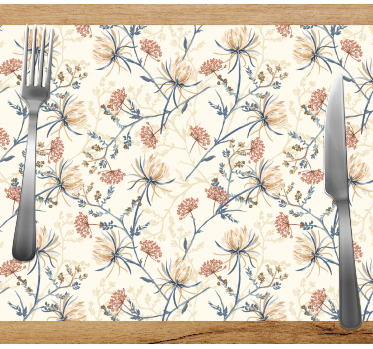Vintage Flowers set modern placemats - TenStickers