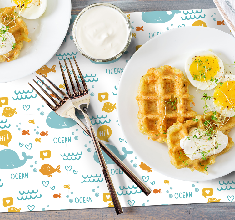 Ocean creatures children placemats - TenStickers