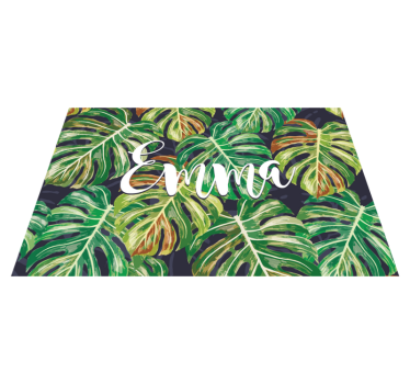 Personalised monstera floral vinyl placemats - TenStickers