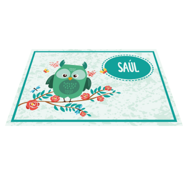 Owl customisable children vinyl placemats - TenStickers