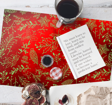 Christmas placemats in festive red floral design - TenStickers
