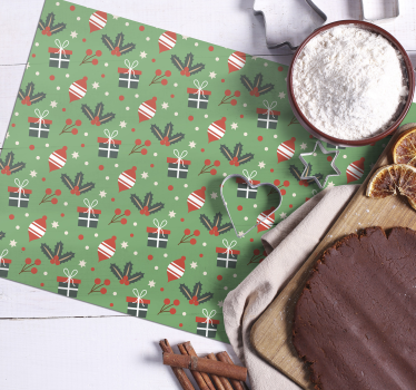 Christmas placemats with festive ornament design - TenStickers