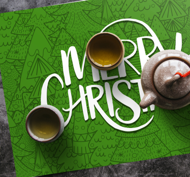 Christmas placemats with merry holiday wishes - TenStickers
