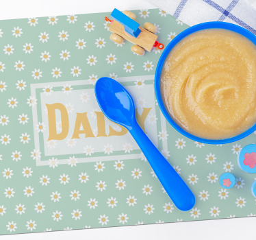 Kids daisy pattern floral vinyl placemats - TenStickers