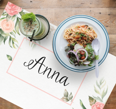 Personalisable placemats floral customizable placemats - TenStickers