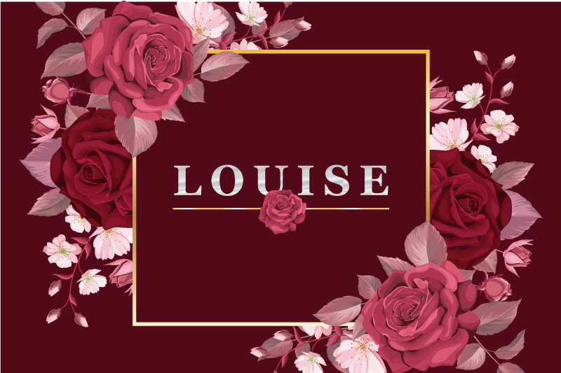 Customisable with roses name placemats - TenStickers