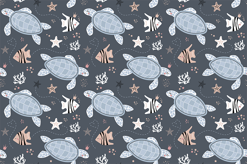 Children placemats ocean creature design - TenStickers