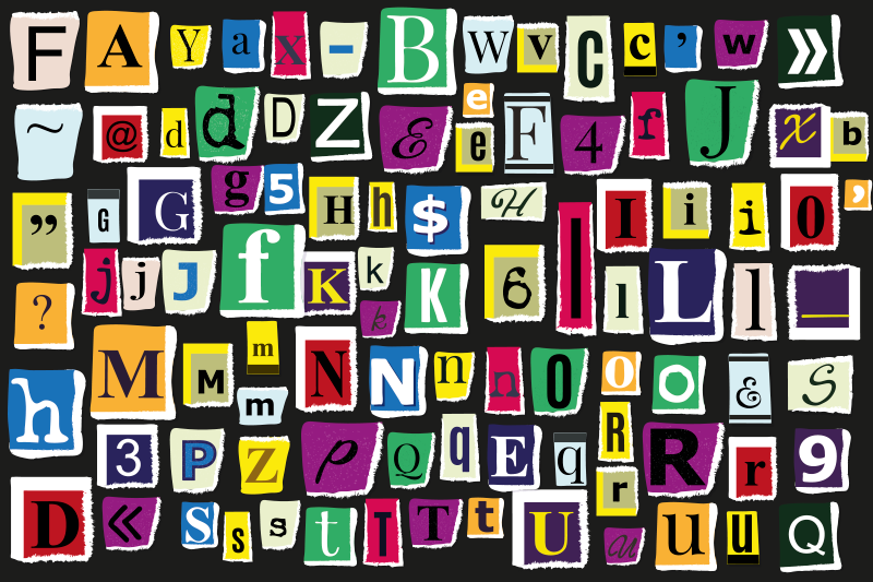 Colorful letters modern placemats - TenStickers
