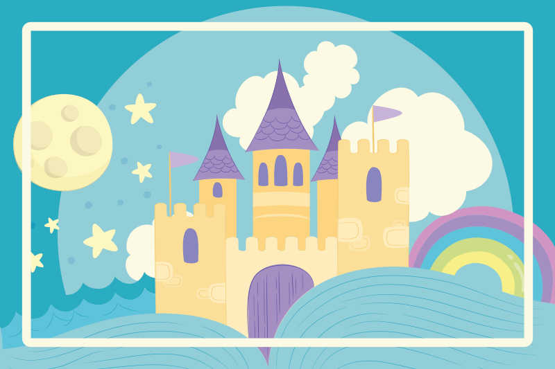 Princess' palace for children kids placemats - TenStickers