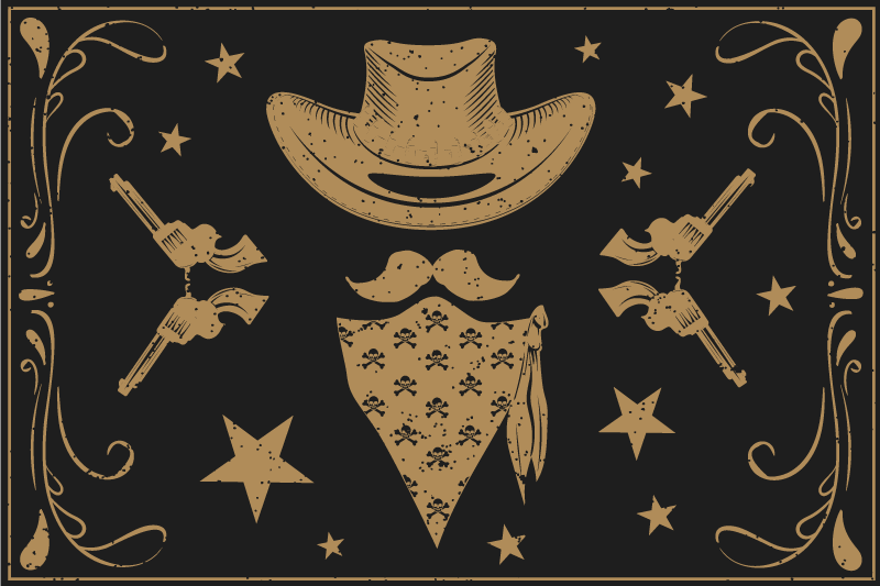 Original placemats cowboy themed design - TenStickers