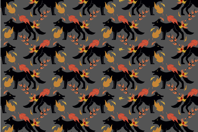 Halloween placemats foxes with flames design - TenStickers