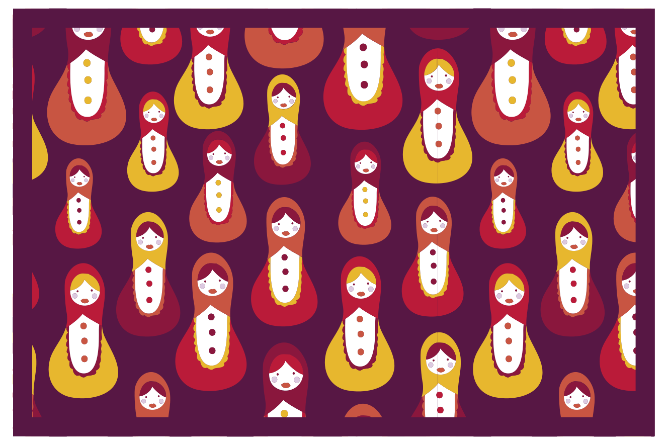 Original placemats colorful matryoshka design - TenStickers
