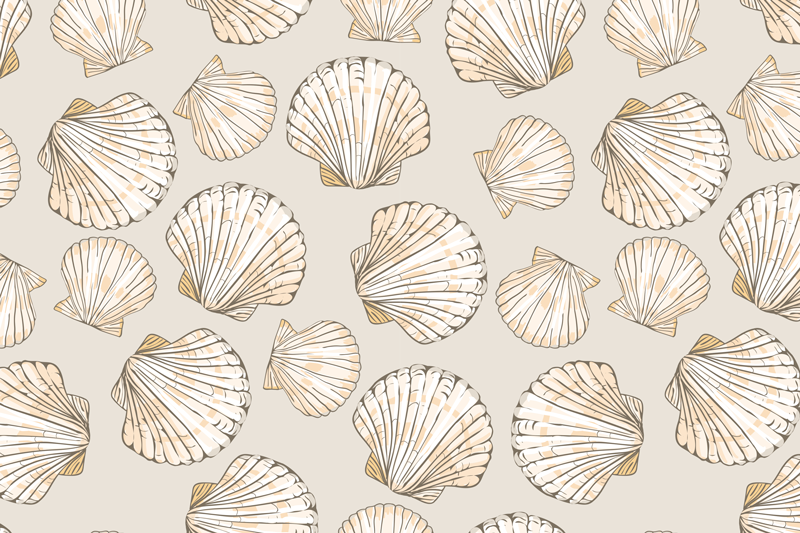 Textured placemats seashell pattern - TenStickers