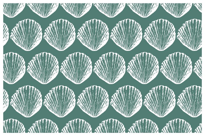 Textured placemats with shell pattern design - TenStickers