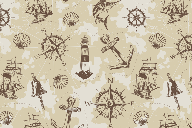 Original placemats with nautical patterns - TenStickers