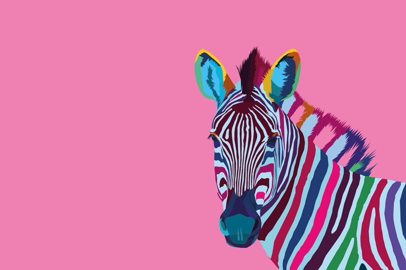 Pop Art zebra vinyl placemats - TenStickers