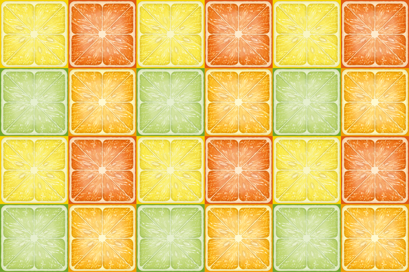 Citrus Squares colourful placemats - TenStickers