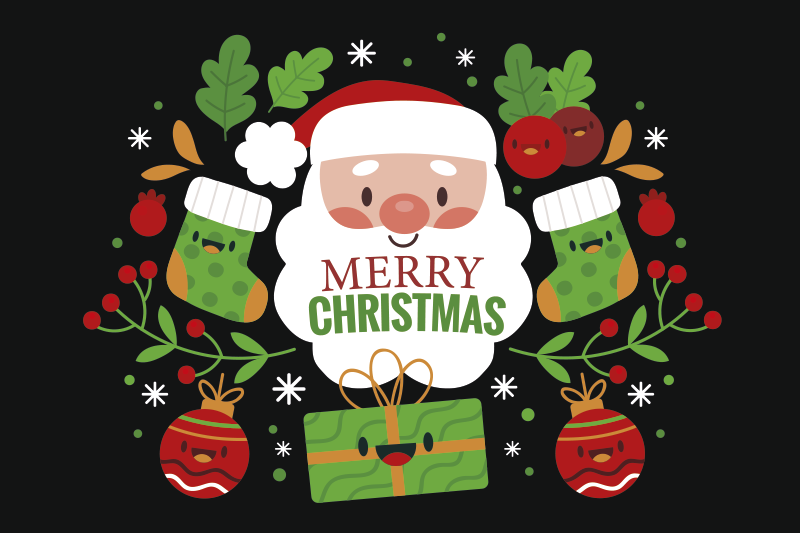 Christmas placemats with cheerful santa design - TenStickers