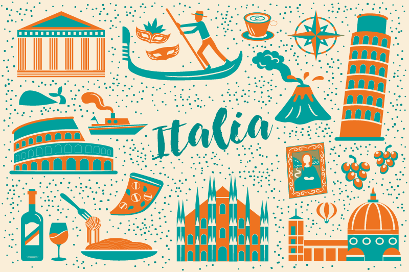 Original placemats culinary italia landscape - TenStickers