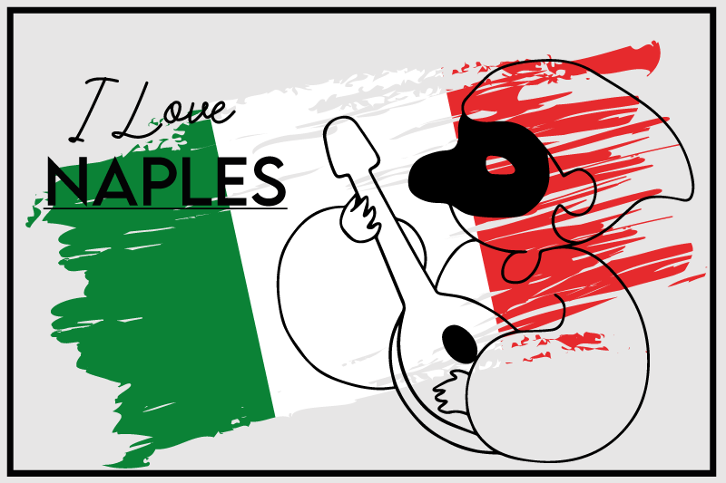Placemats with quote i love naples design - TenStickers