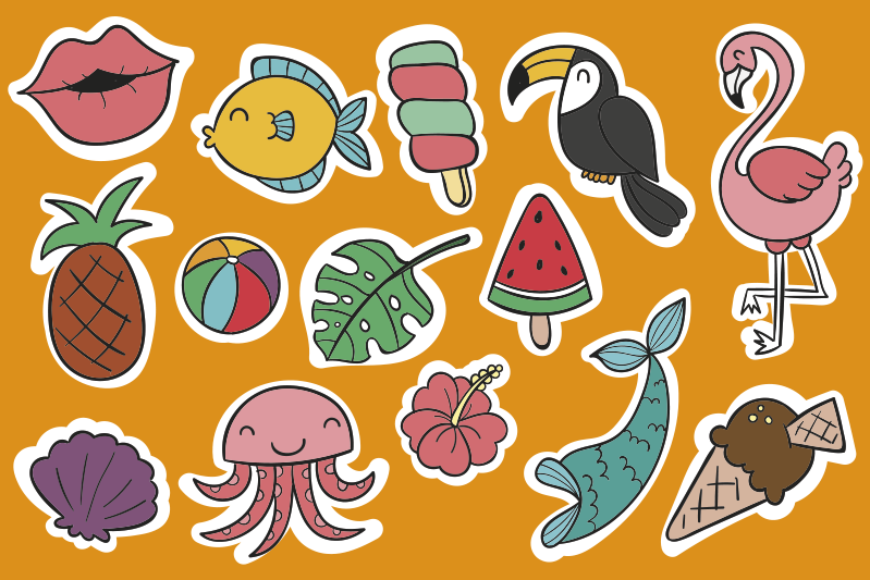 Children placemats colorful tropical designs - TenStickers