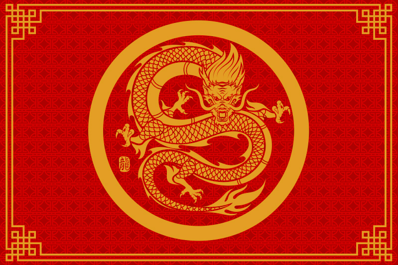 Chinese Dragon elegant placemats - TenStickers