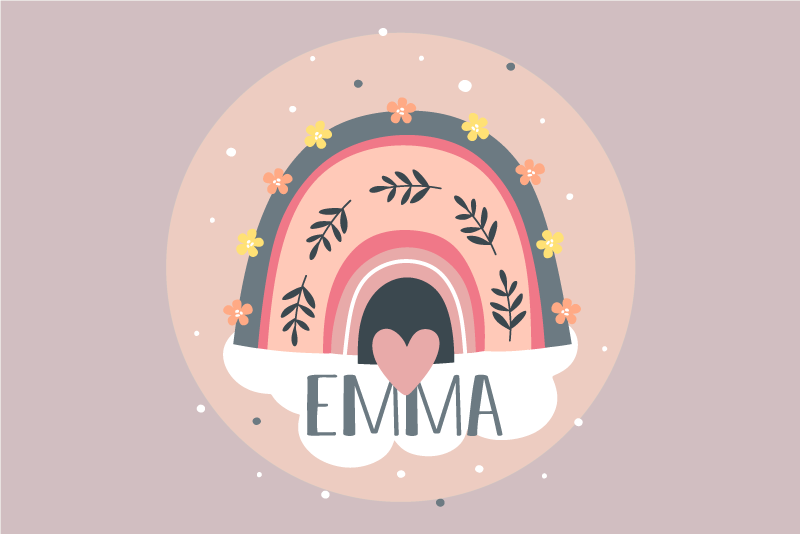 Children placemats rainbow floral design - TenStickers