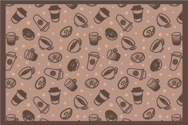Donuts and coffee original placemats - TenStickers