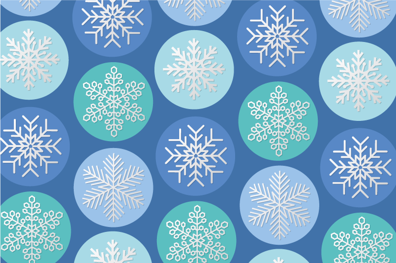 Christmas placemats snowflake pattern round - TenStickers