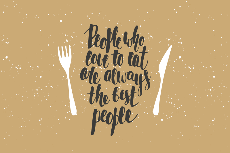 Placemats with quote forks and knives - TenStickers