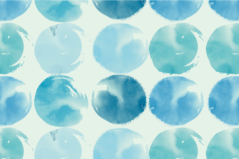 Modern placemats with round watercolor designs - TenStickers