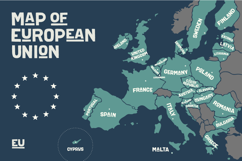 Placemats with quote map of european union - TenStickers