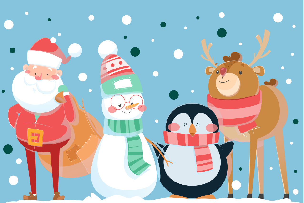 Christmas placemats featuring festive santa designs - TenStickers