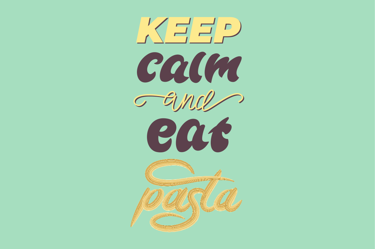 Placemats with quote keep calm and eat pasta - TenStickers