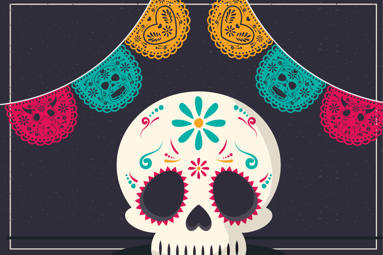 Mexican style female  Halloween placemats - TenStickers
