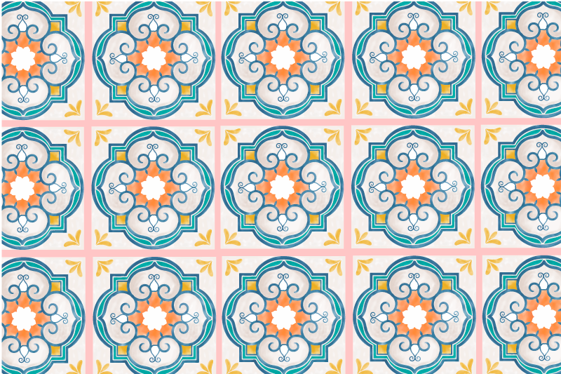 Original placemats with lively floral design - TenStickers