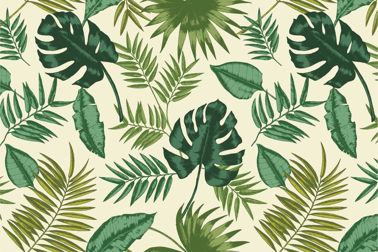 Textured placemats leafy tropical design - TenStickers