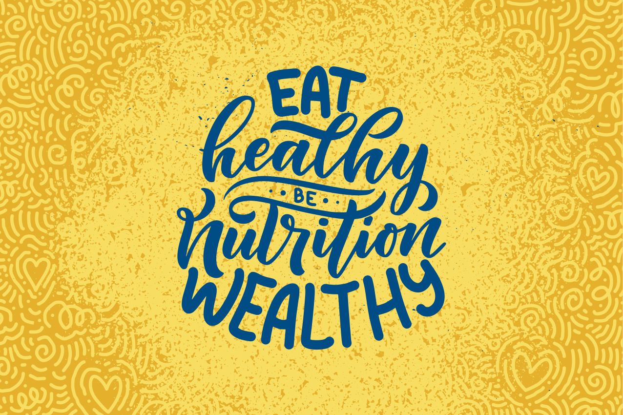 Placemat with quote healthy nutrition wealth - TenStickers