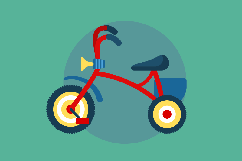 Children placemats tricycle with horn - TenStickers