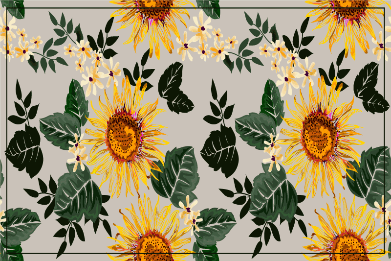 Original placemats sunny floral arrangement - TenStickers