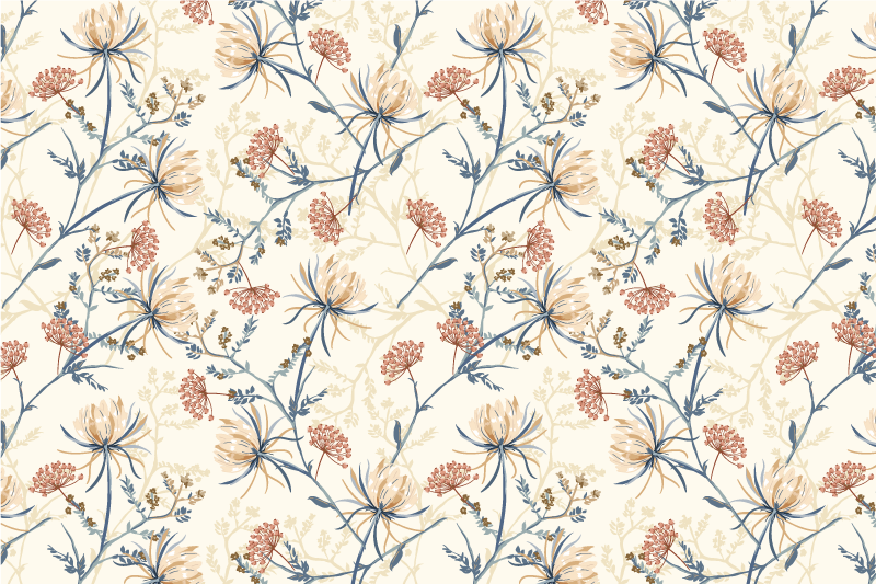 Vintage Flowers set modern placemats - TenStickers