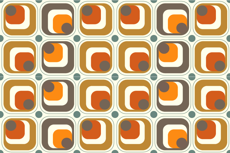 Modern placemats retro patterned squares - TenStickers