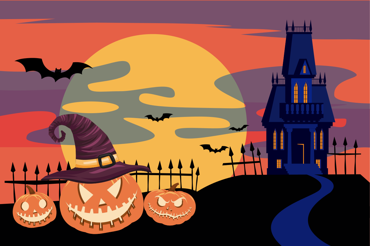 Halloween placemats pumpkin nightmare design - TenStickers