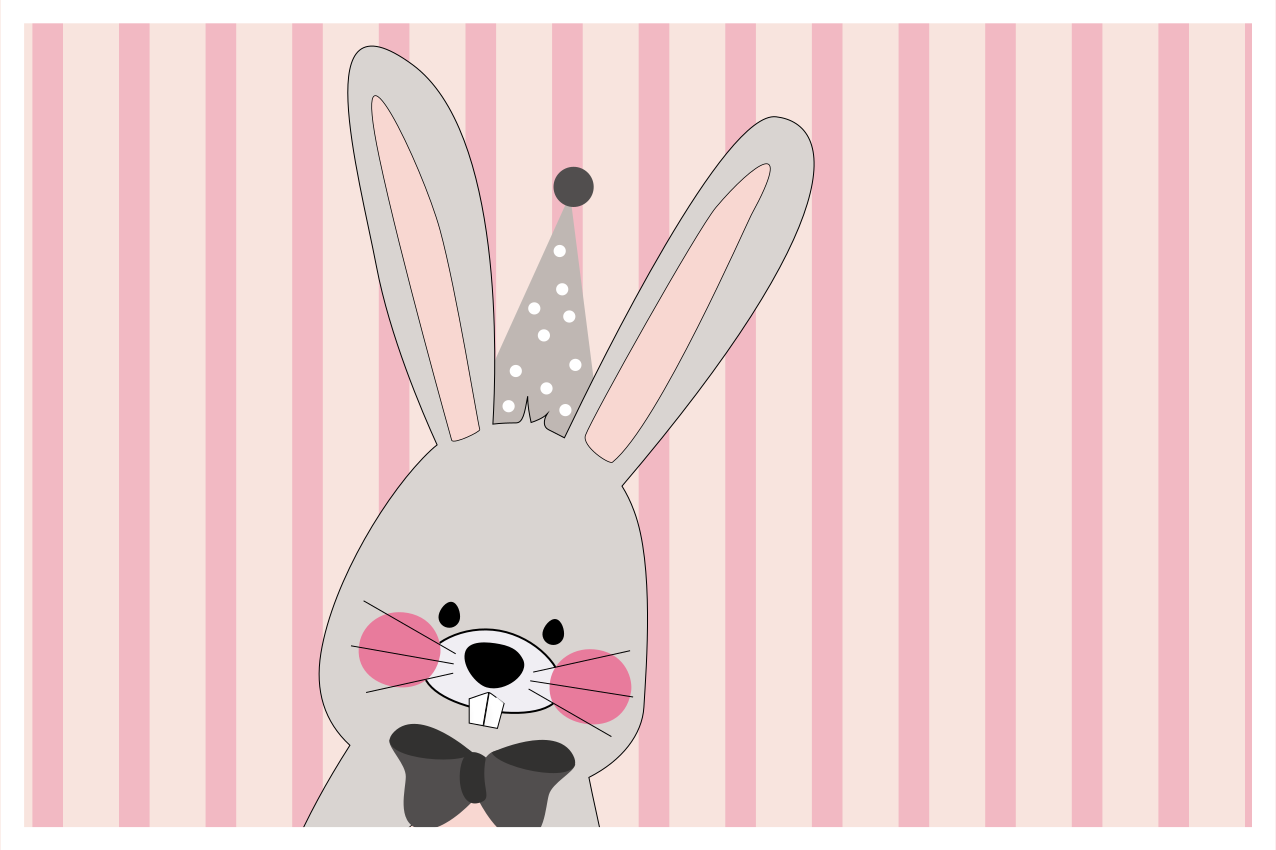 Children placemats adorable bunny design - TenStickers