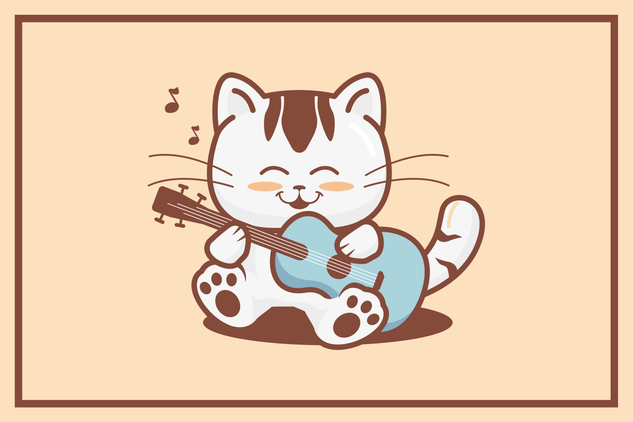 Children placemats musical cat character - TenStickers